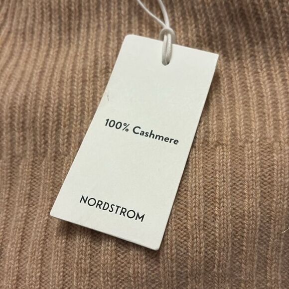 Nordstrom Cashmere knit Beanie in Beige NWT - Picture 9 of 11